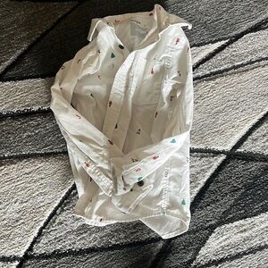 Cat and Jack Christmas Button Up Collard Shirt Size 5T